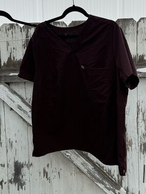 Figs Espresso Scrub Top 3X